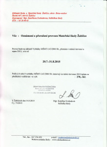 provoz MŠ